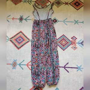 Kiddo By Katie Jumpsuit Jumper Colorful Geometric Print Jumpsuit Size 8